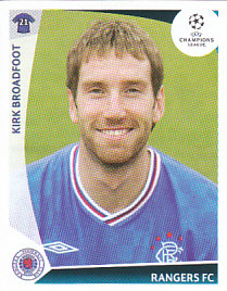 Kirk Broadfoot Glasgow Rangers samolepka UEFA Champions League 2009/10 #434